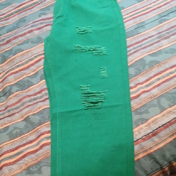 Denim Forum Green Slim Straight Jeans - Picture 4 of 4